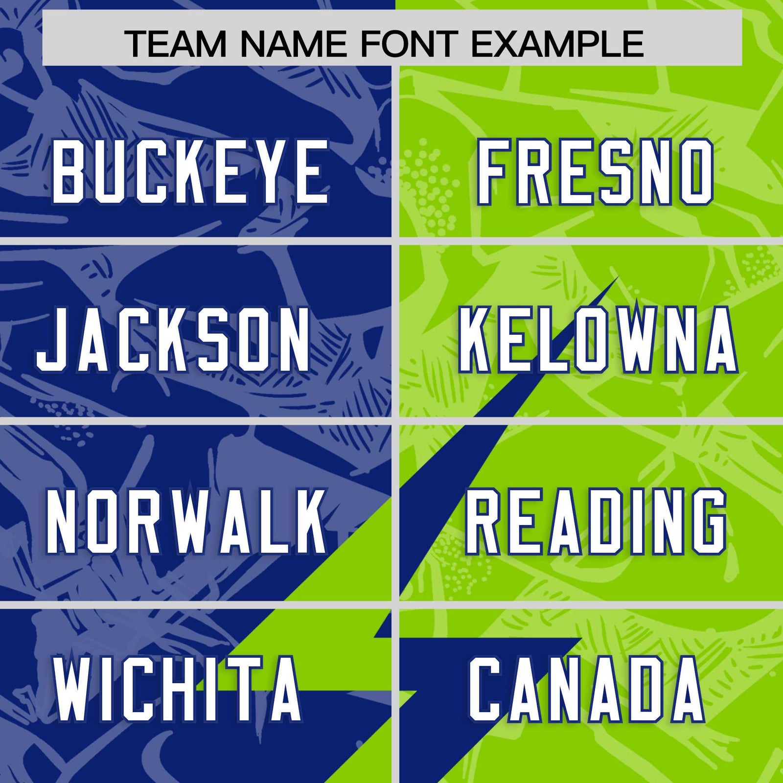 Custom Royal Neon Green Split Personalized Lightning Pattern Football Jersey