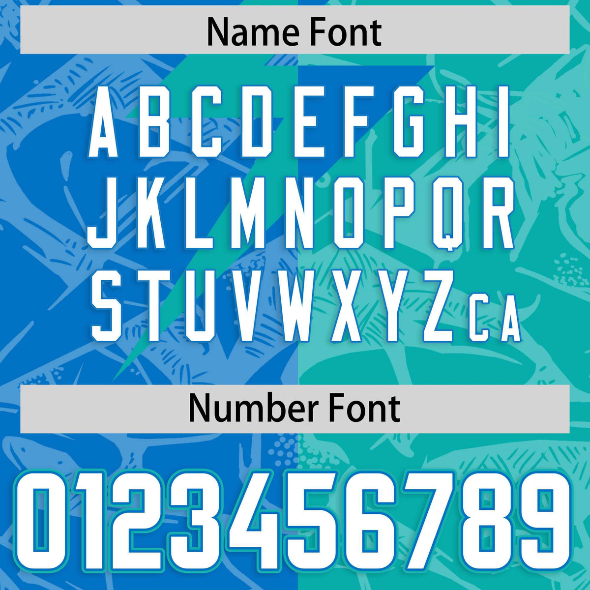 Custom Panther Blue Aqua Split Personalized Lightning Pattern Football Jersey