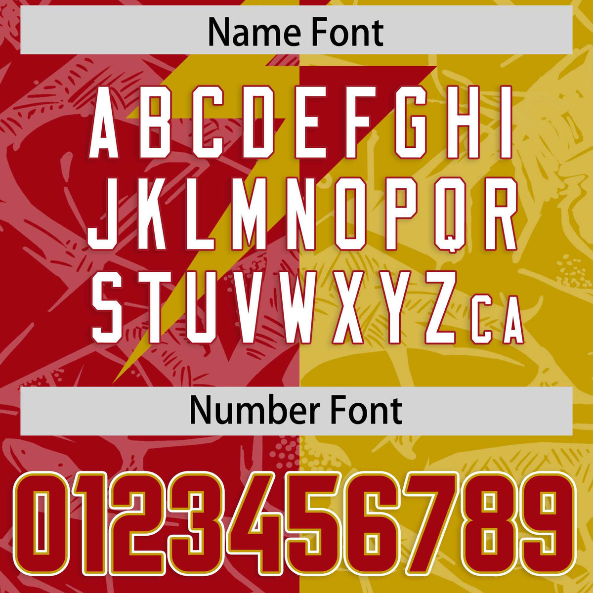 Custom Old Gold Red Split Personalized Lightning Pattern Football Jersey