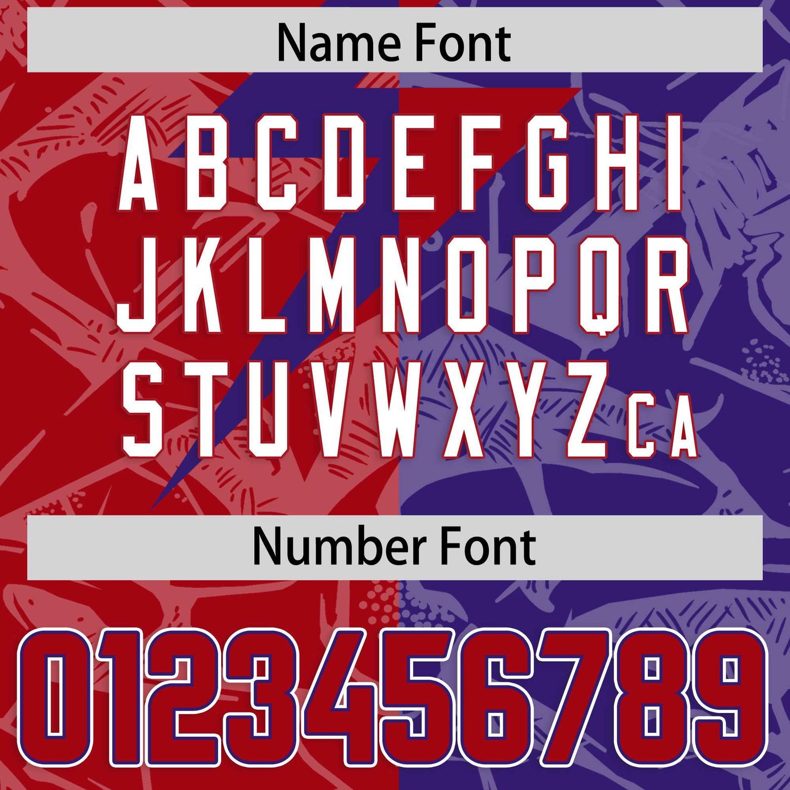 Custom Red Purple Split Personalized Lightning Pattern Football Jersey