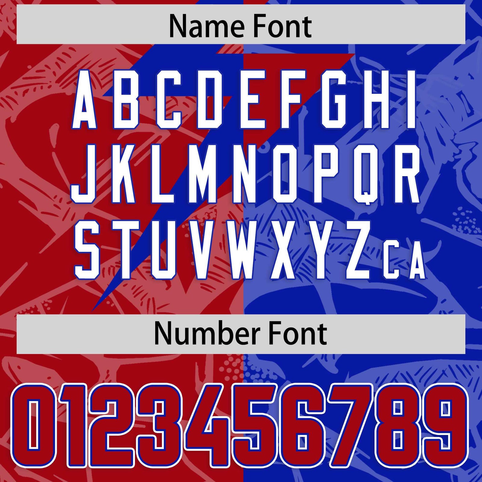 Custom Royal Red Split Personalized Lightning Pattern Football Jersey