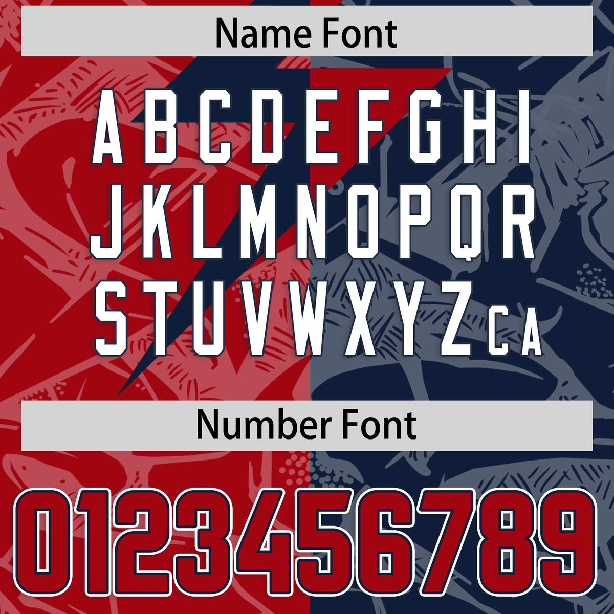 Custom Navy Red Split Personalized Lightning Pattern Football Jersey