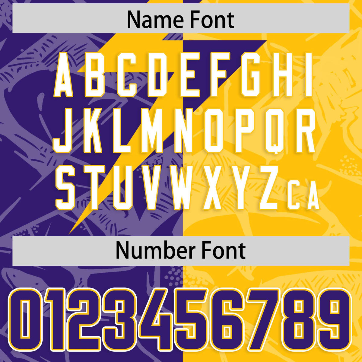 Custom Yellow Purple Split Personalized Lightning Pattern Football Jersey