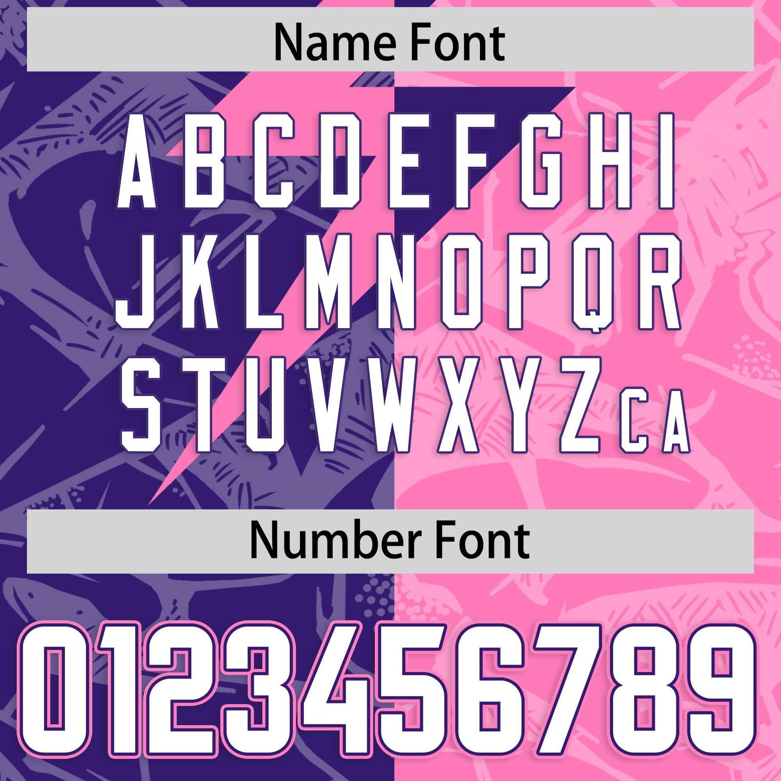 Custom Pink Purple Split Personalized Lightning Pattern Football Jersey