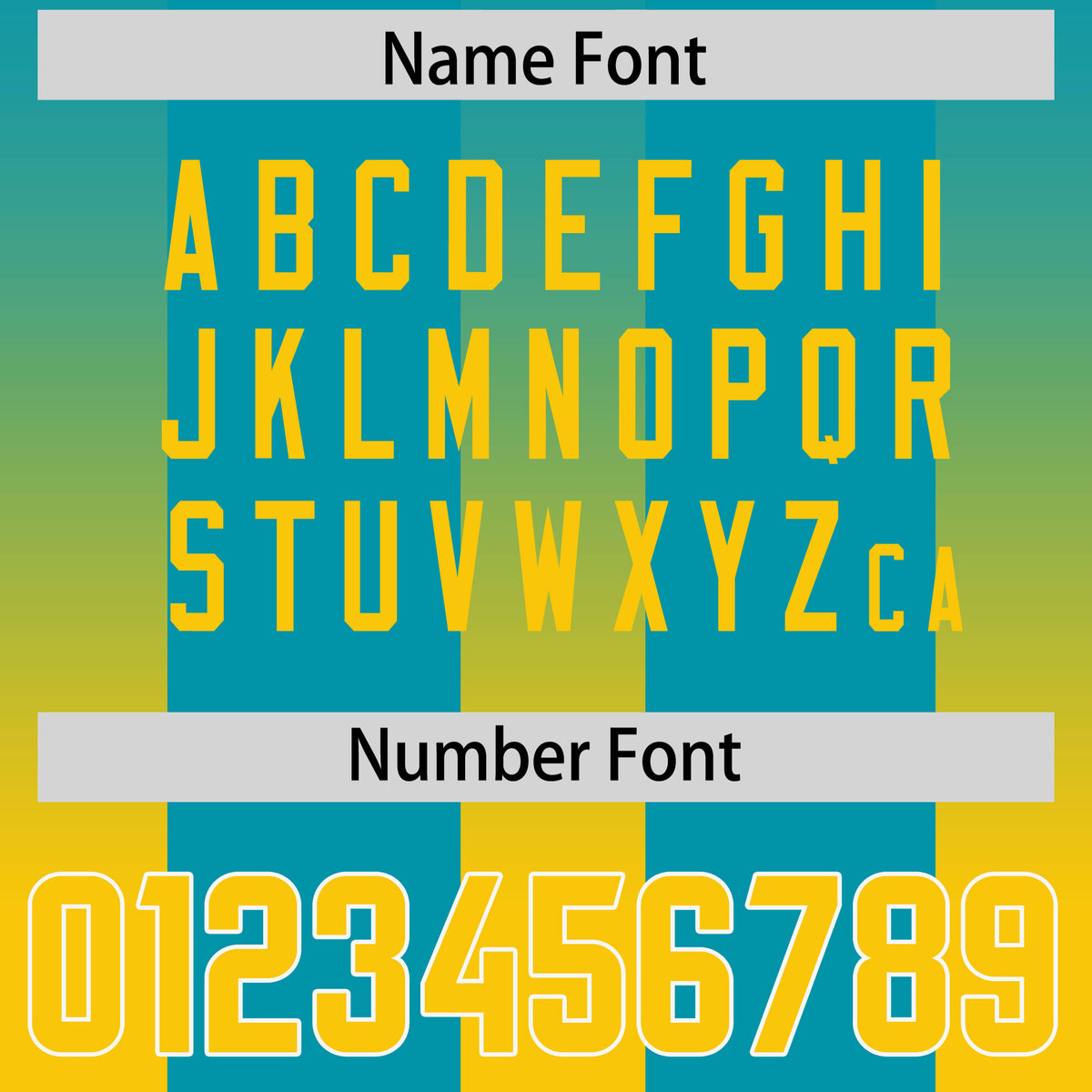 Custom Aqua Yellow Vertical Width Stripe Gradient Fashion Personalized Team Football Jersey