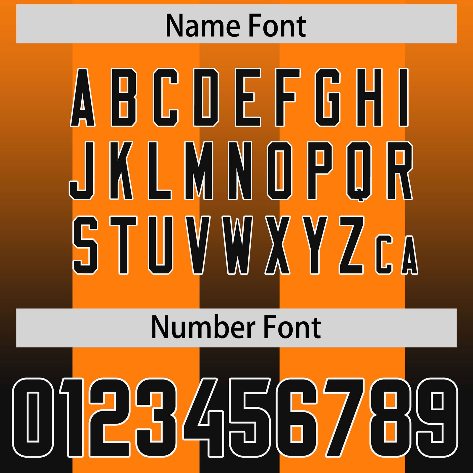 Custom Orange Black Vertical Width Stripe Gradient Fashion Personalized Team Football Jersey