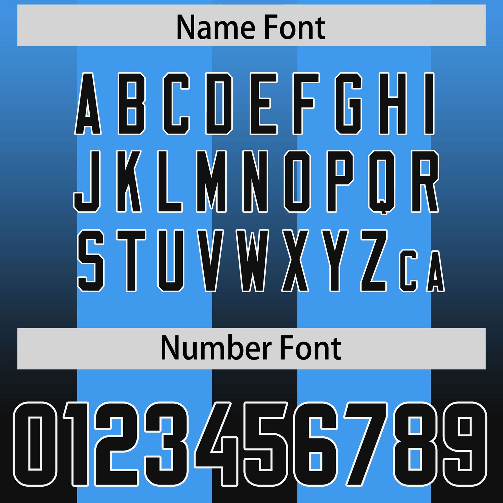 Custom Light Blue Black Vertical Width Stripe Gradient Fashion Personalized Team Football Jersey