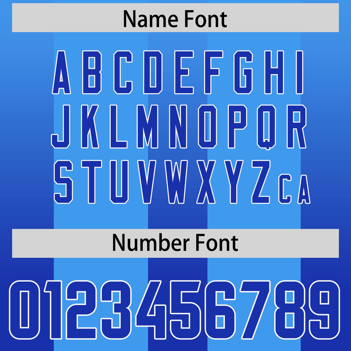 Custom Light Blue Royal Vertical Width Stripe Gradient Fashion Personalized Team Football Jersey