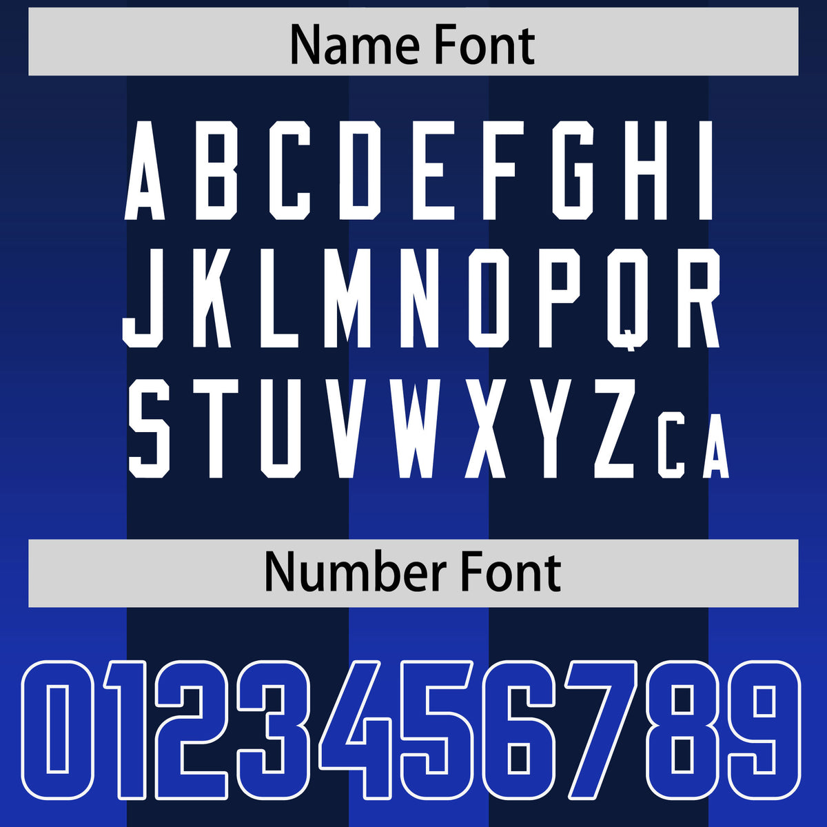 Custom Navy Royal Vertical Width Stripe Gradient Fashion Personalized Team Football Jersey