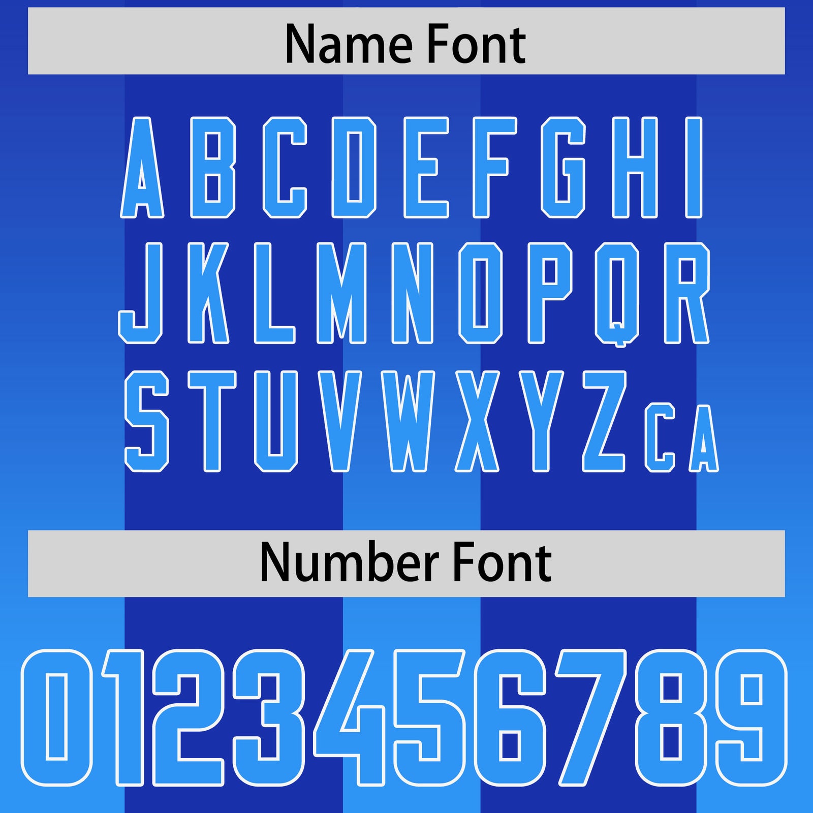 Custom Royal Light Blue Vertical Width Stripe Gradient Fashion Personalized Team Football Jersey