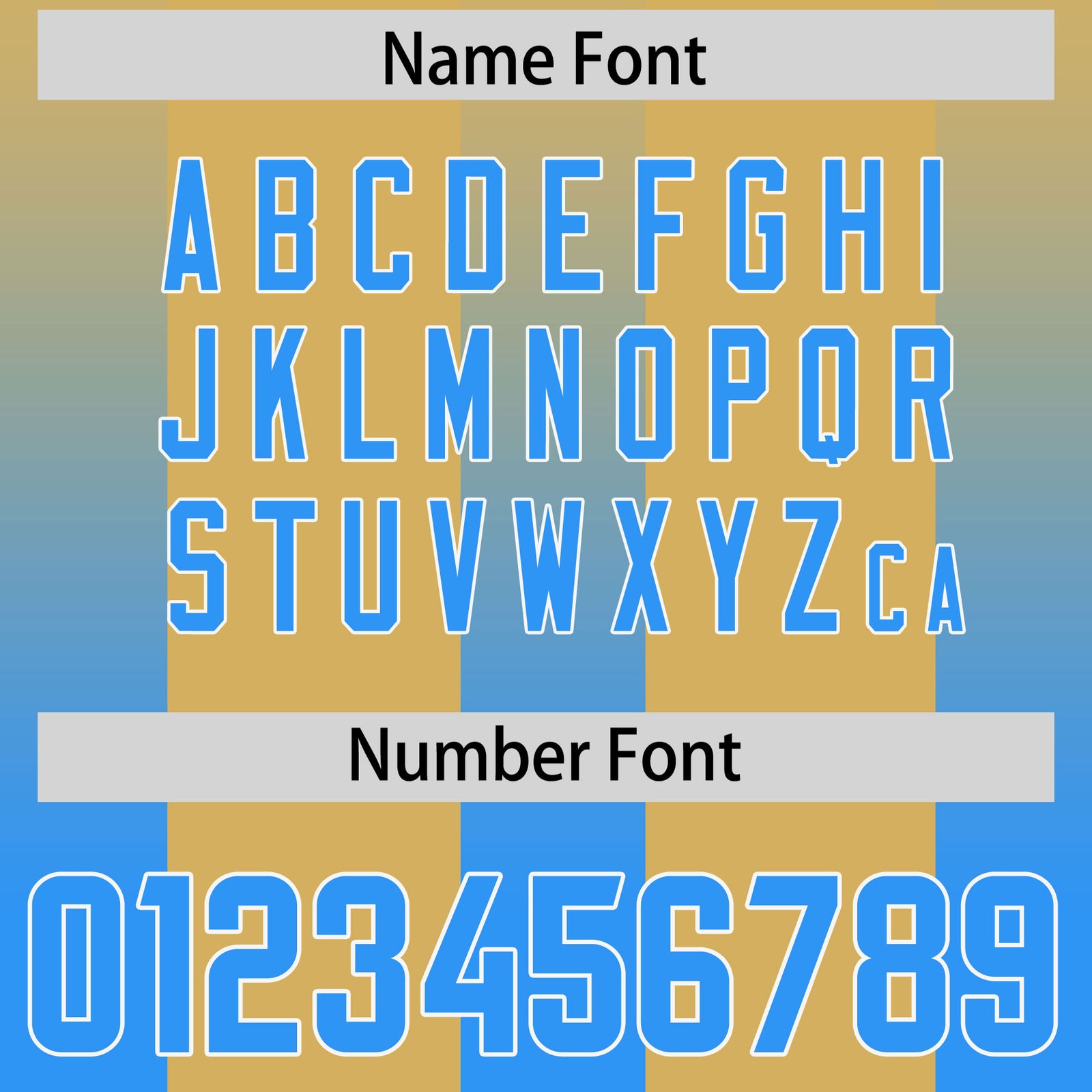 Custom Khaki Light Blue Vertical Width Stripe Gradient Fashion Personalized Team Football Jersey