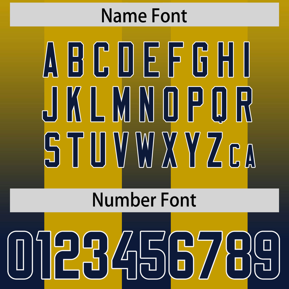 Custom Old Gold Navy Vertical Width Stripe Gradient Fashion Personalized Team Football Jersey