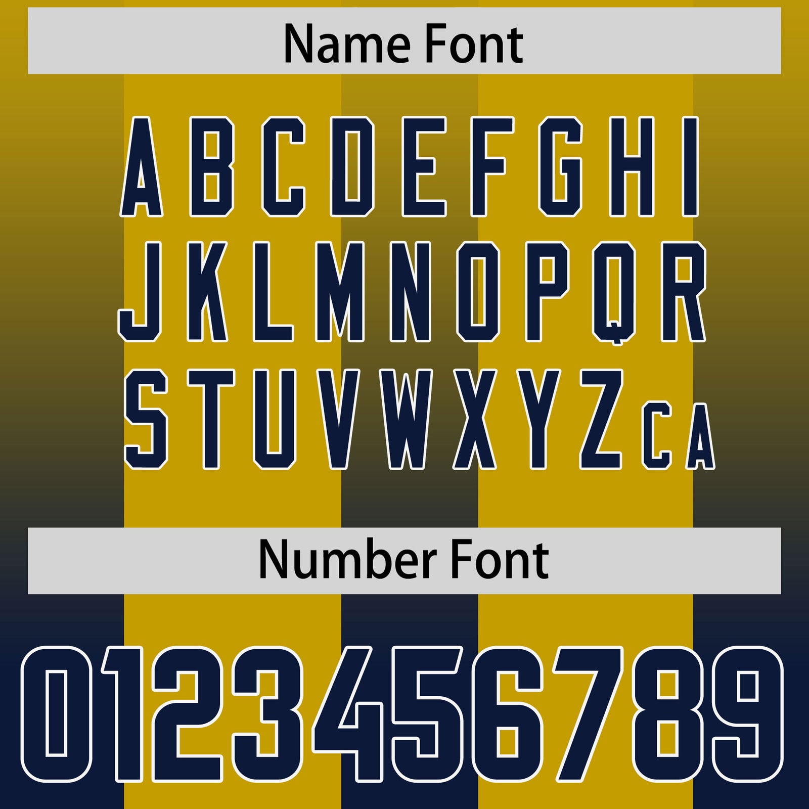 Custom Old Gold Navy Vertical Width Stripe Gradient Fashion Personalized Team Football Jersey