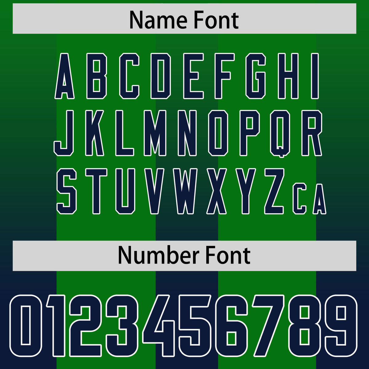 Custom Kelly Green Navy Vertical Width Stripe Gradient Fashion Personalized Team Football Jersey