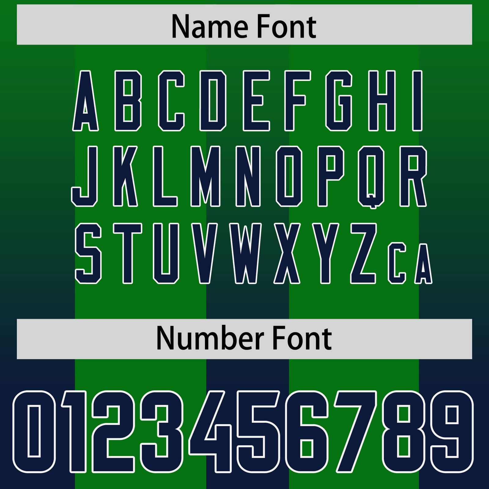 Custom Kelly Green Navy Vertical Width Stripe Gradient Fashion Personalized Team Football Jersey