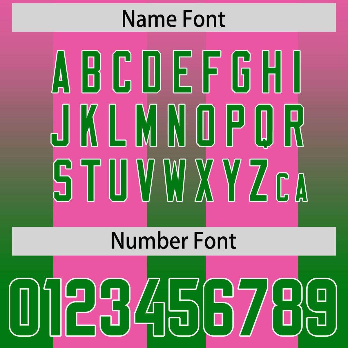 Custom Pink Kelly Green Vertical Width Stripe Gradient Fashion Personalized Team Football Jersey