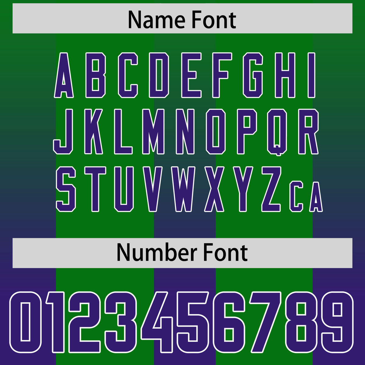 Custom Kelly Green Purple Vertical Width Stripe Gradient Fashion Personalized Team Football Jersey