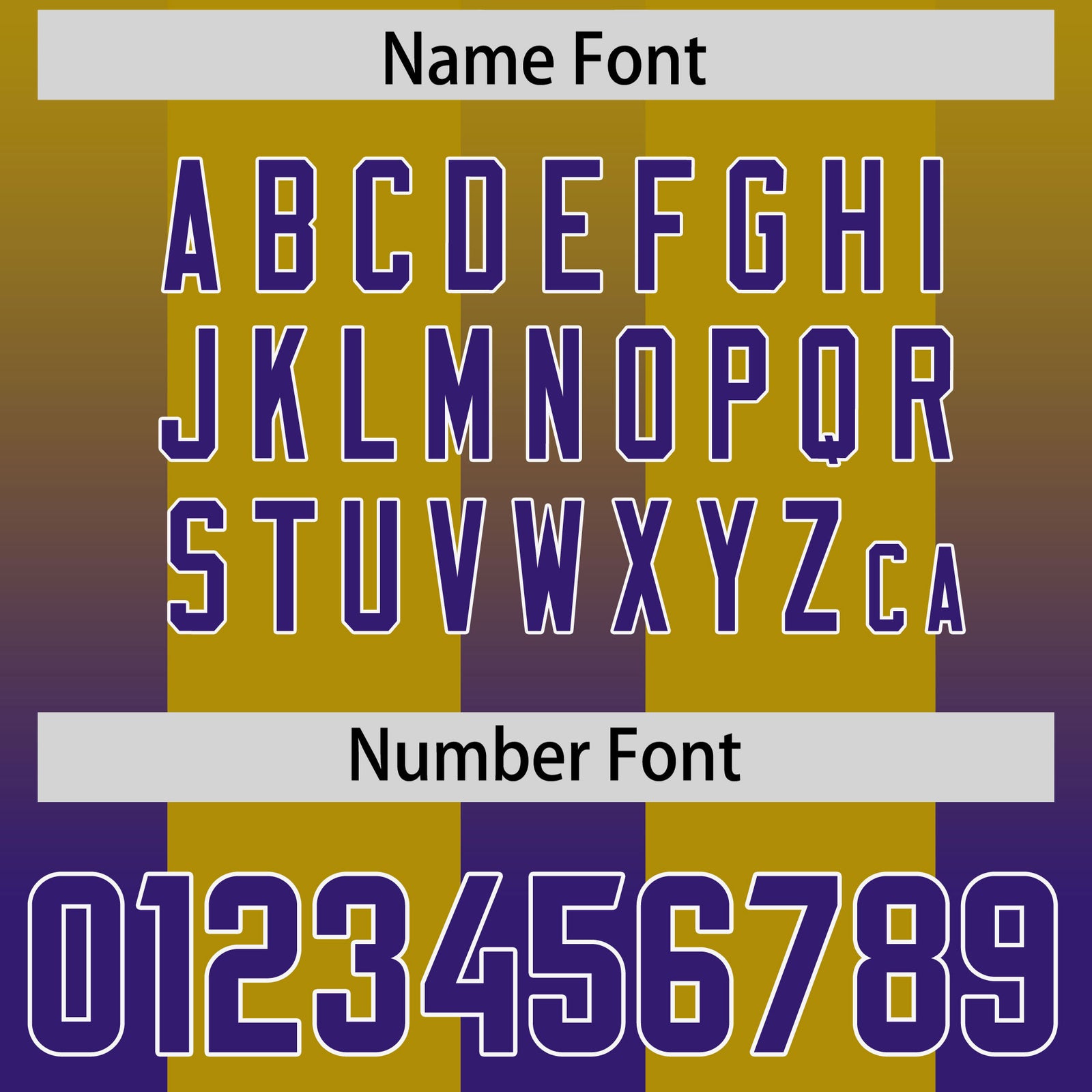 Custom Old Gold Purple Vertical Width Stripe Gradient Fashion Personalized Team Football Jersey