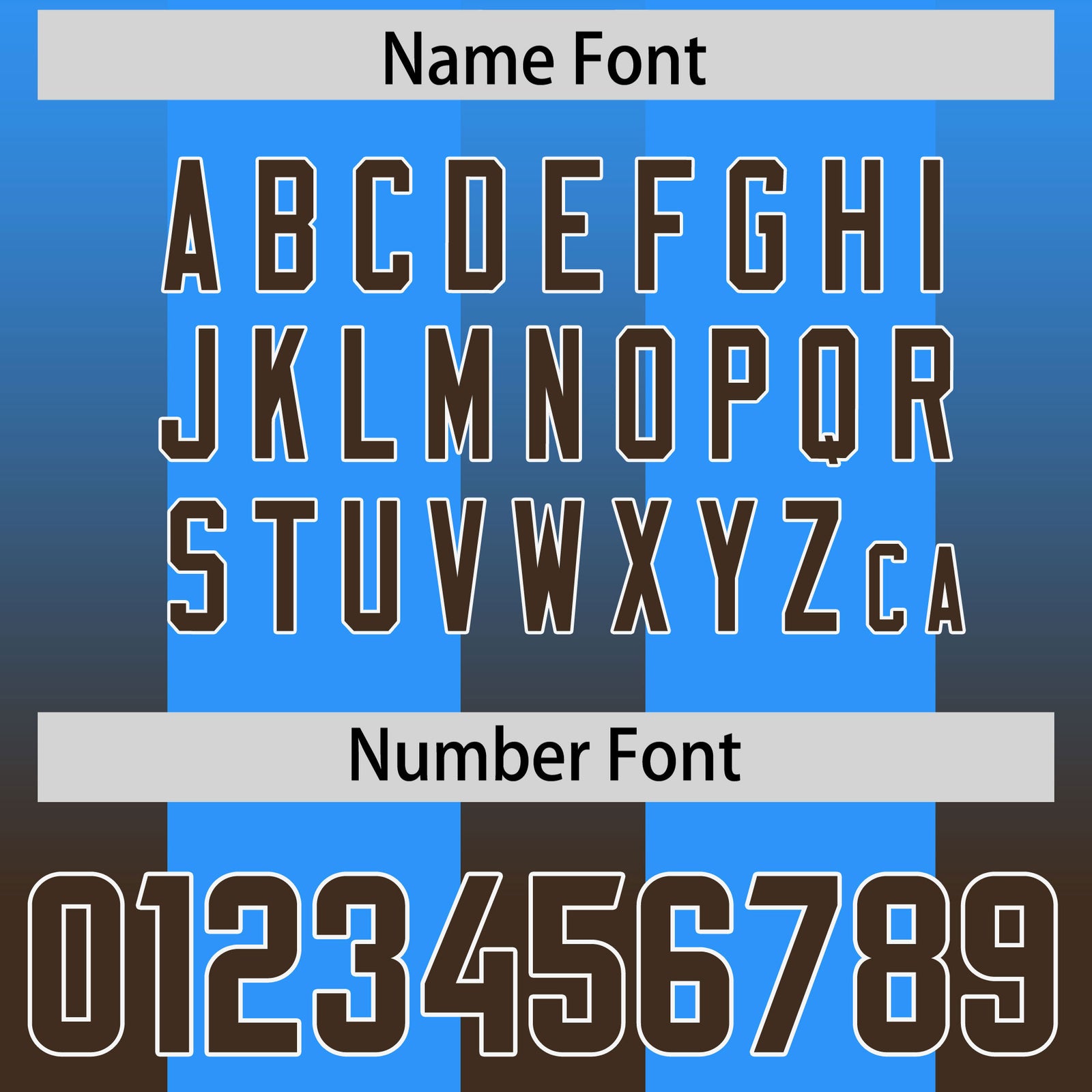 Custom Light Blue Brown Vertical Width Stripe Gradient Fashion Personalized Team Football Jersey