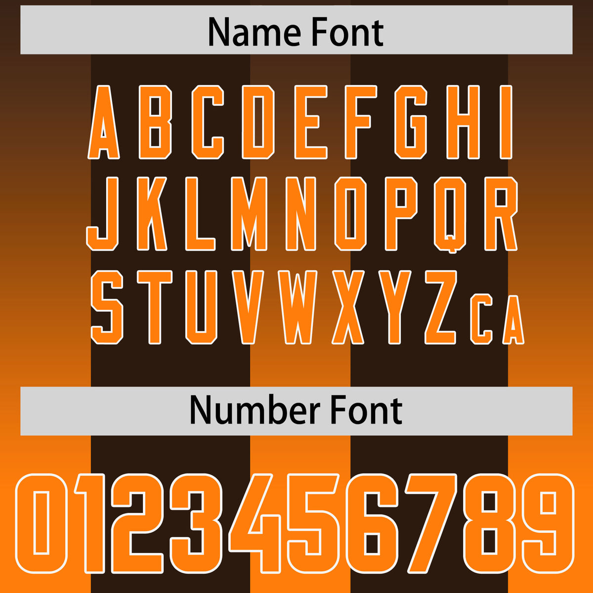 Custom Brown Orange Vertical Width Stripe Gradient Fashion Personalized Team Football Jersey