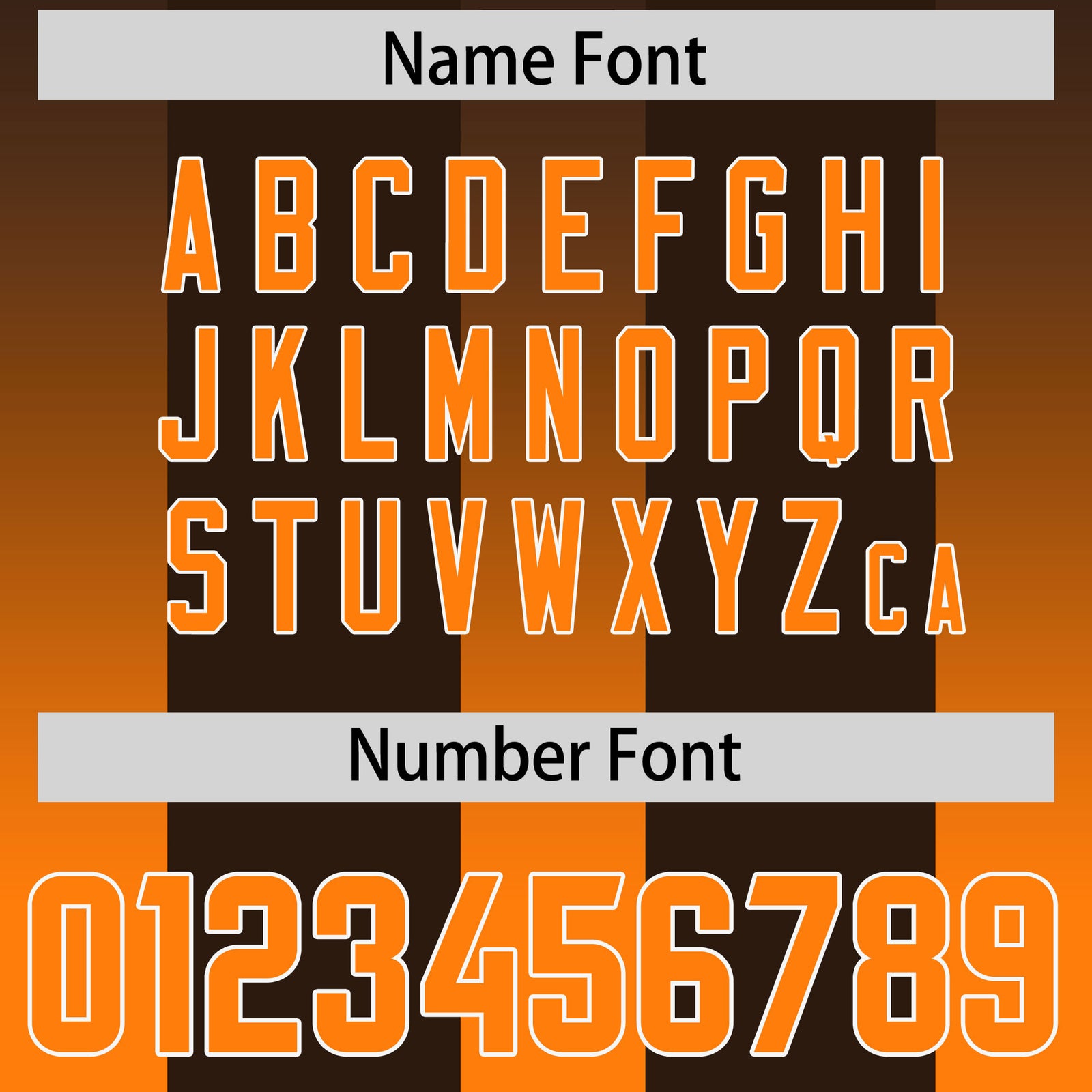 Custom Brown Orange Vertical Width Stripe Gradient Fashion Personalized Team Football Jersey