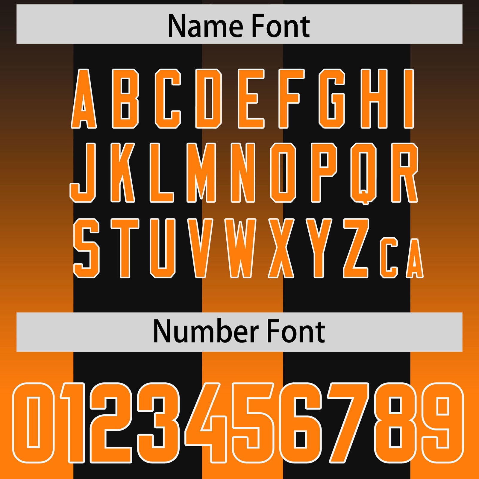 Custom Black Orange Vertical Width Stripe Gradient Fashion Personalized Team Football Jersey