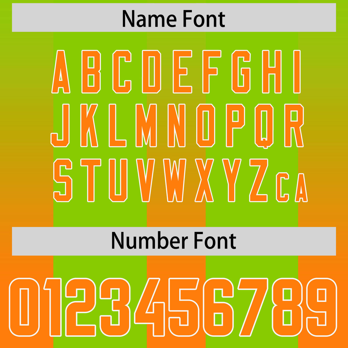 Custom Neon Green Orange Vertical Width Stripe Gradient Fashion Personalized Team Football Jersey