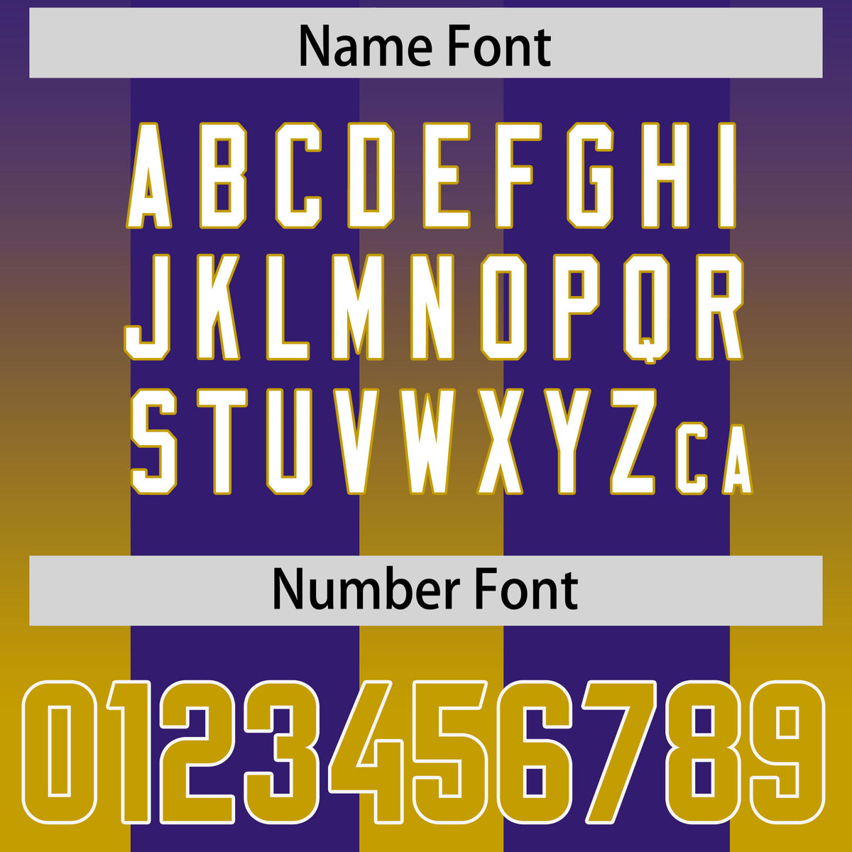 Custom Purple Old Gold Vertical Width Stripe Gradient Fashion Personalized Team Football Jersey