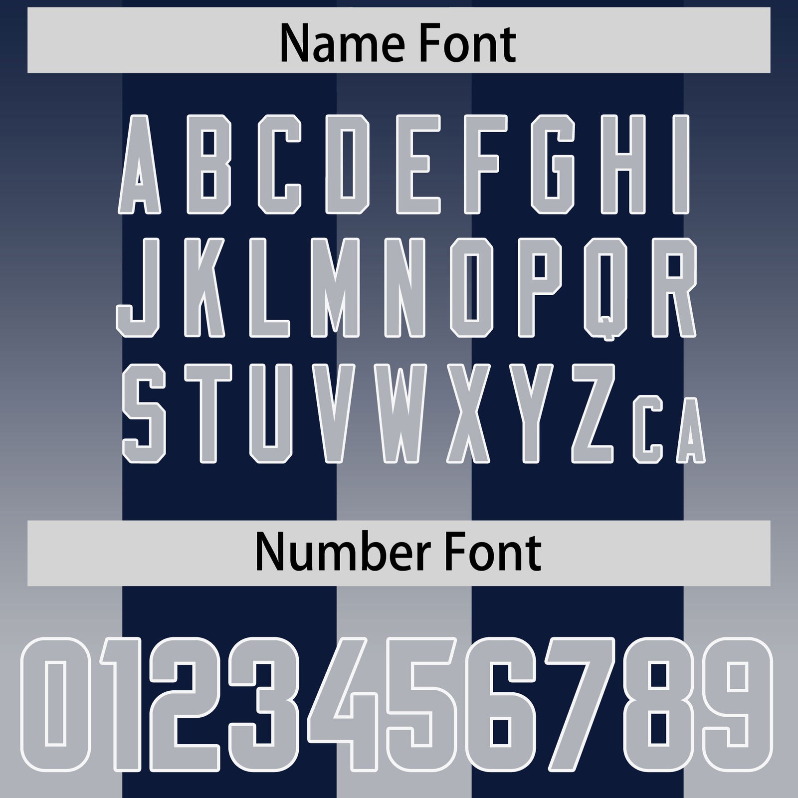 Custom Navy Gray Vertical Width Stripe Gradient Fashion Personalized Team Football Jersey