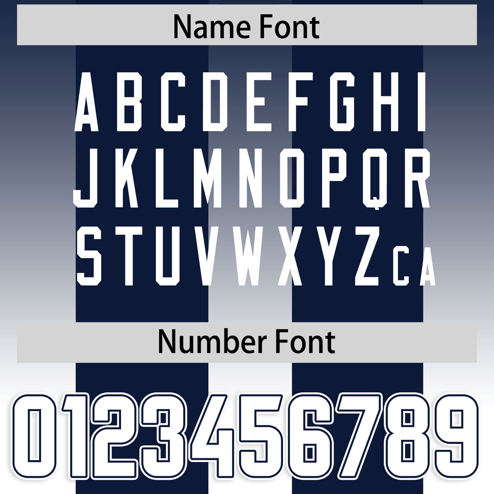 Custom Navy White Vertical Width Stripe Gradient Fashion Personalized Team Football Jersey