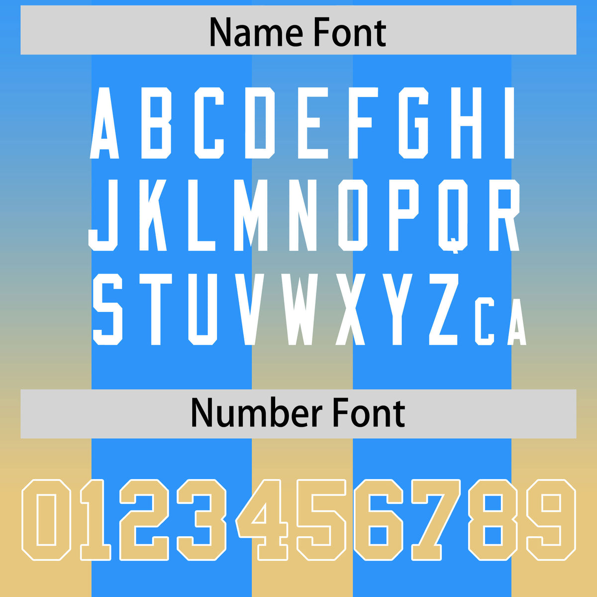 Custom Light Blue Khaki Vertical Width Stripe Gradient Fashion Personalized Team Football Jersey