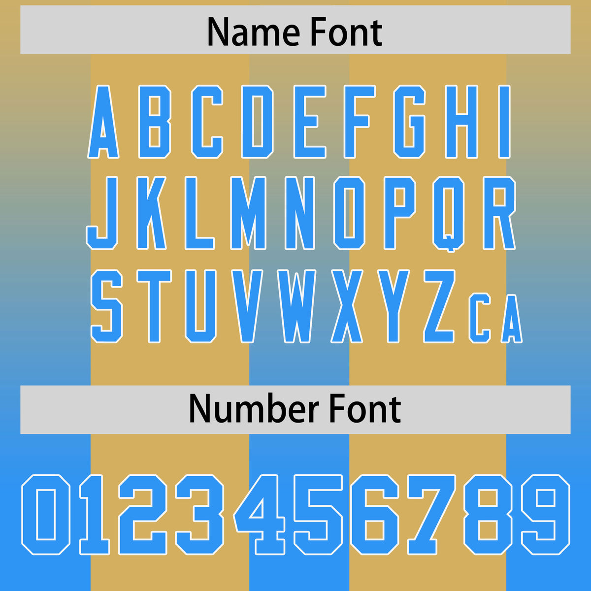 Custom Khaki Light Blue Vertical Width Stripe Gradient Fashion Personalized Team Football Jersey