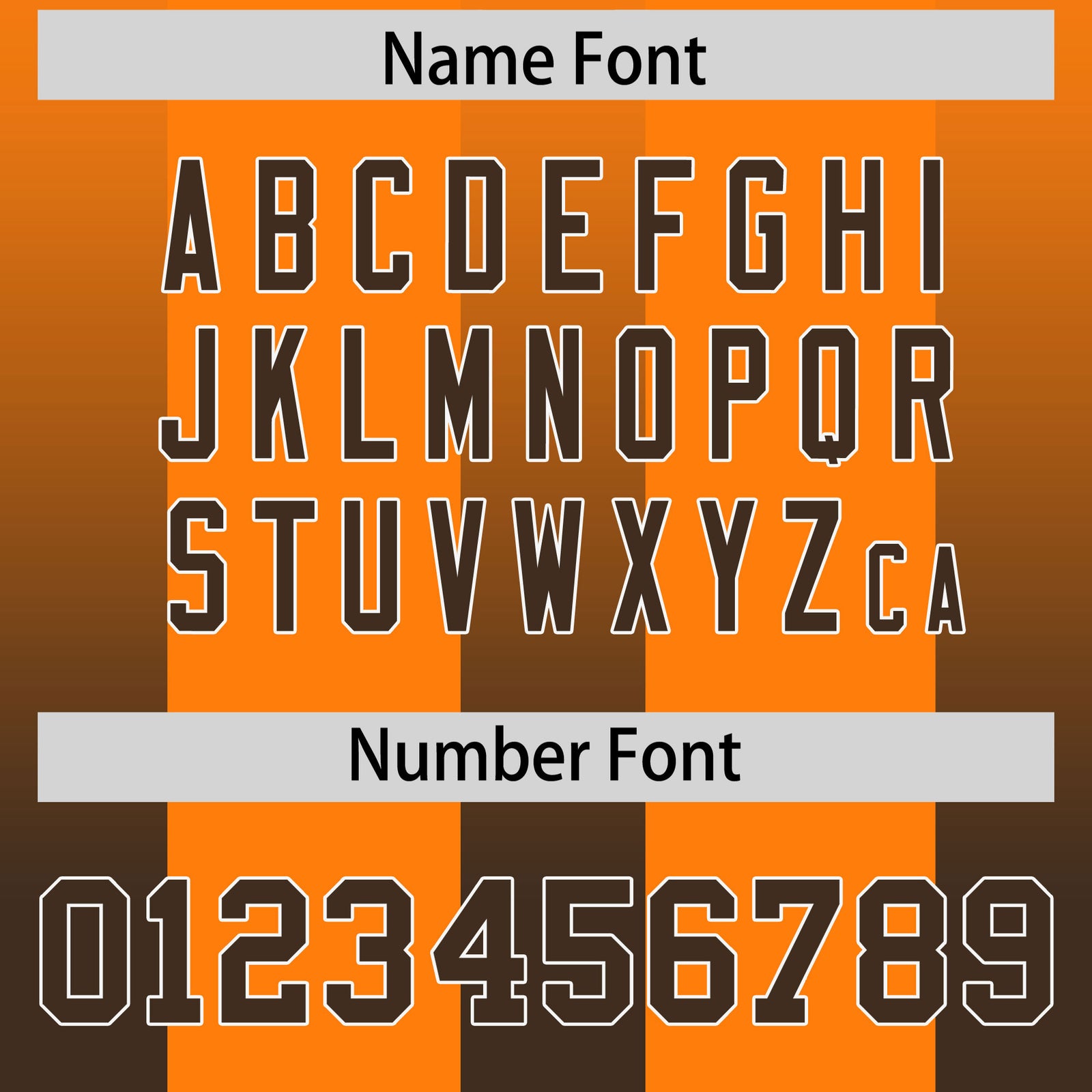 Custom Orange Brown Vertical Width Stripe Gradient Fashion Personalized Team Football Jersey