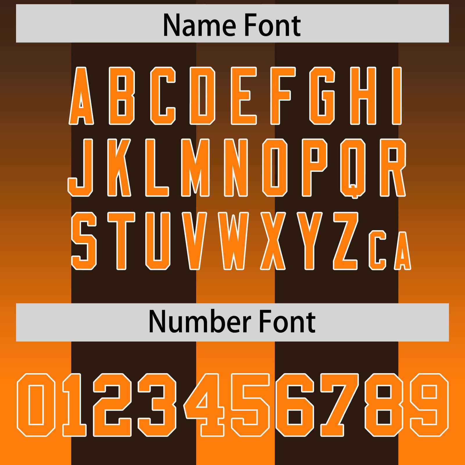 Custom Brown Orange Vertical Width Stripe Gradient Fashion Personalized Team Football Jersey
