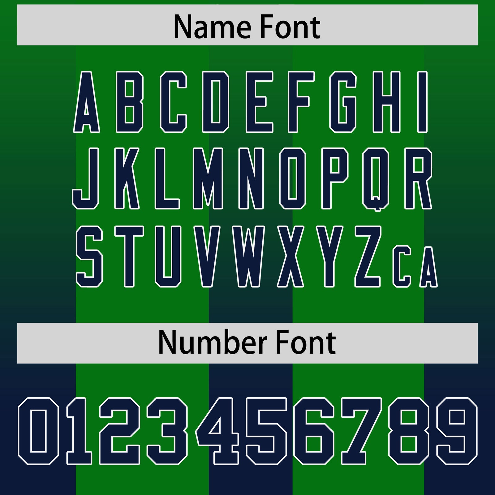 Custom Kelly Green Navy Vertical Width Stripe Gradient Fashion Personalized Team Football Jersey