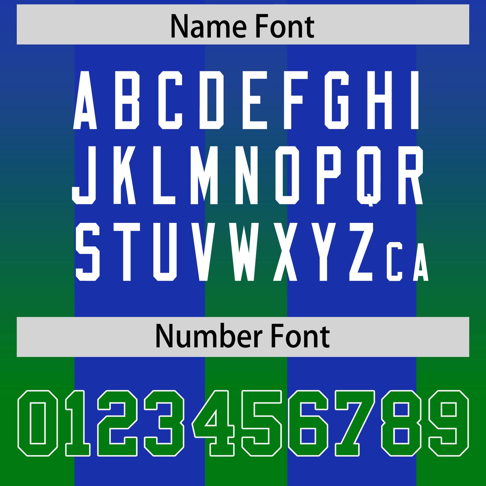 Custom Royal Kelly Green Vertical Width Stripe Gradient Fashion Personalized Team Football Jersey