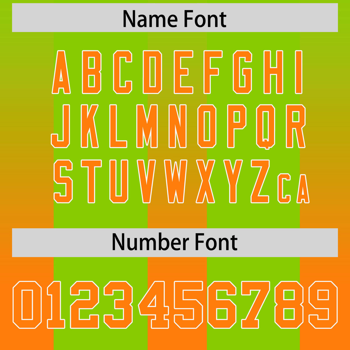 Custom Neon Green Orange Vertical Width Stripe Gradient Fashion Personalized Team Football Jersey