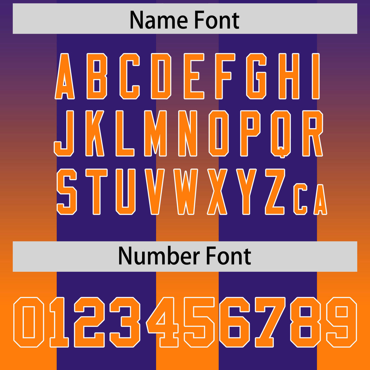 Custom Purple Orange Vertical Width Stripe Gradient Fashion Personalized Team Football Jersey
