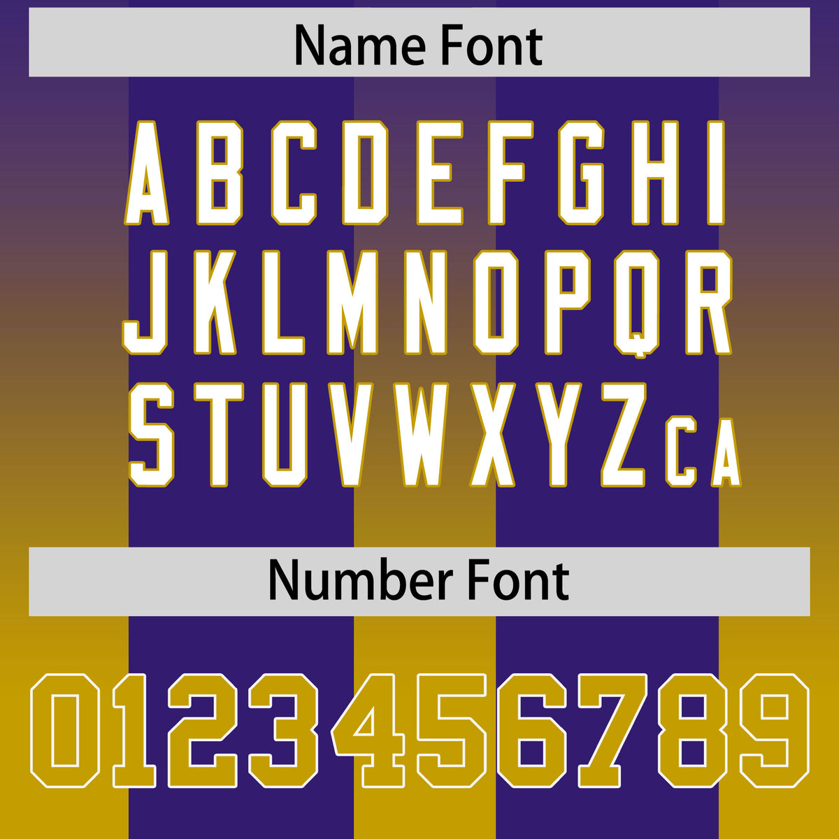 Custom Purple Old Gold Vertical Width Stripe Gradient Fashion Personalized Team Football Jersey