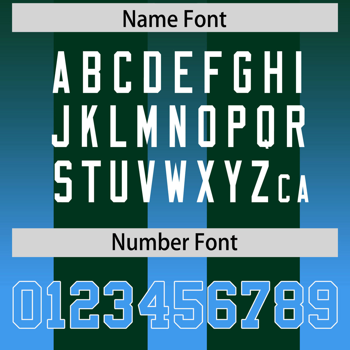 Custom Green Light Blue Vertical Width Stripe Gradient Fashion Personalized Team Football Jersey