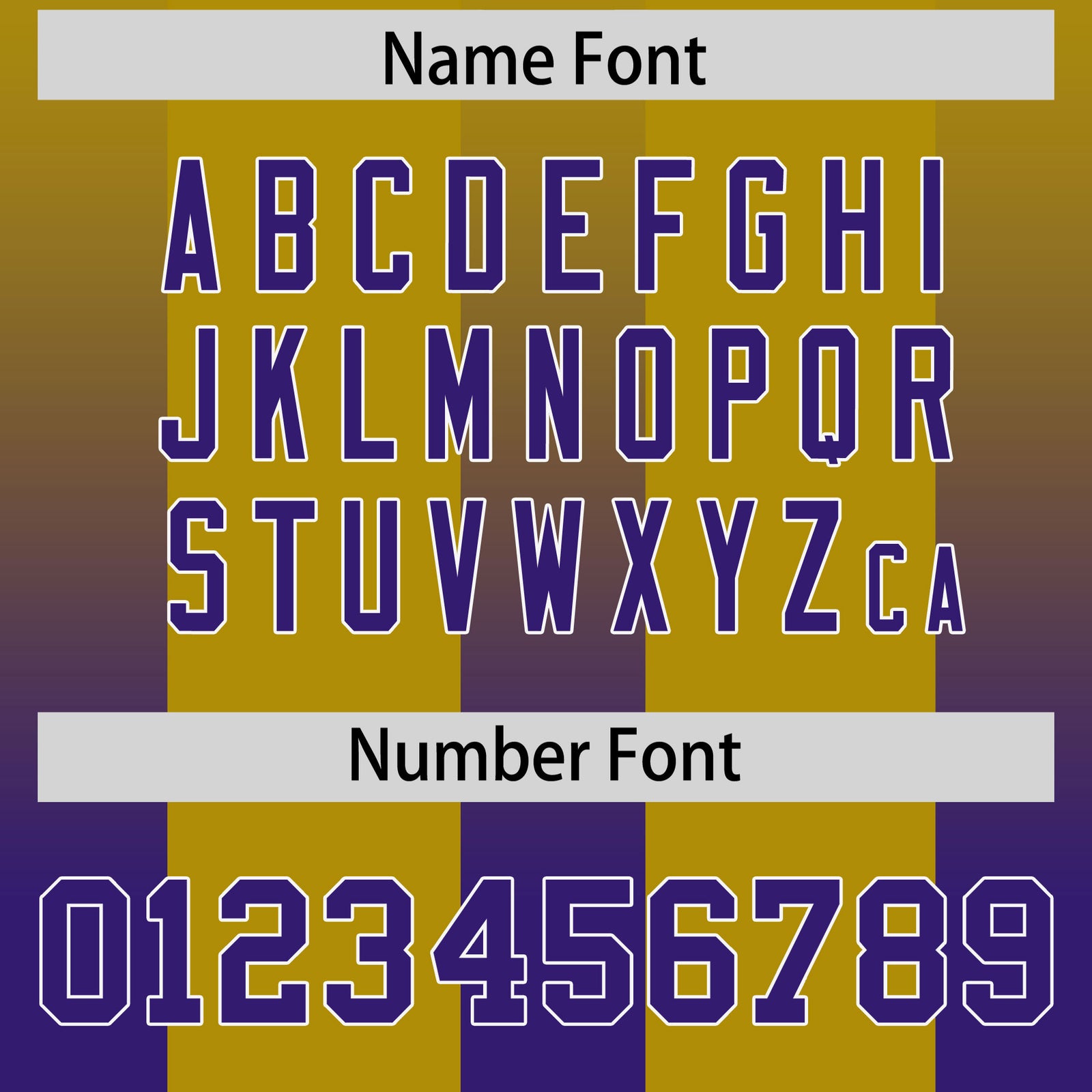 Custom Old Gold Purple Vertical Width Stripe Gradient Fashion Personalized Team Football Jersey