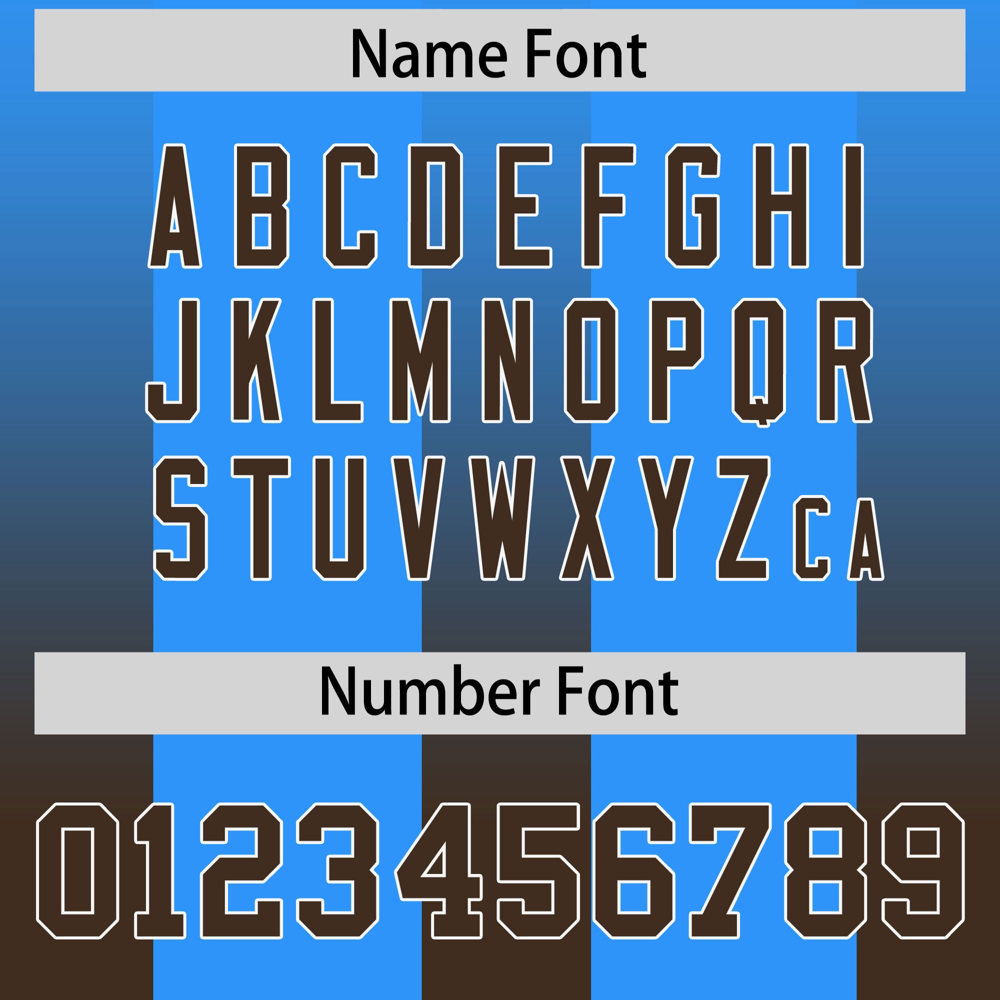 Custom Light Blue Brown Vertical Width Stripe Gradient Fashion Personalized Team Football Jersey