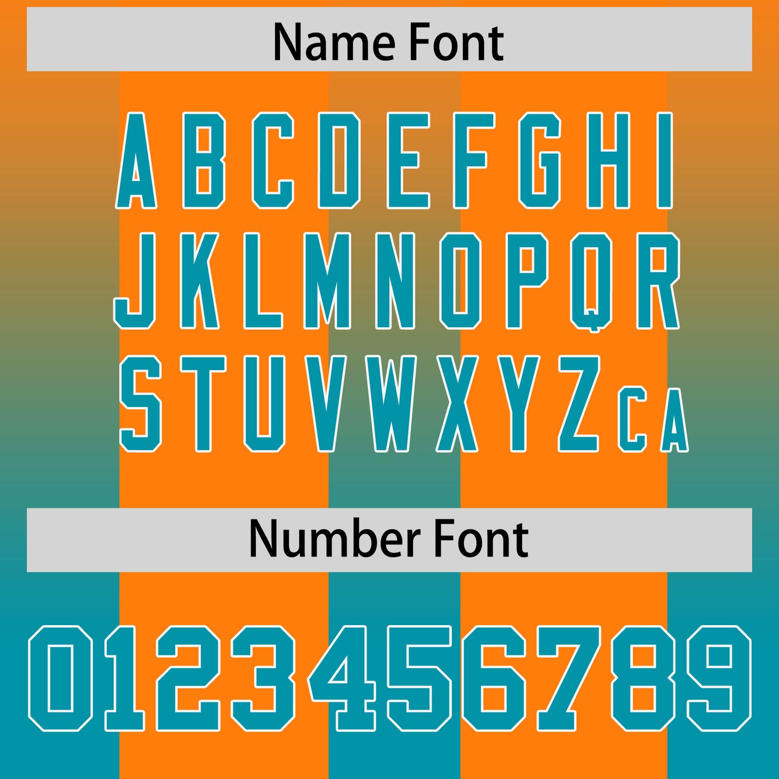 Custom Orange Aqua Vertical Width Stripe Gradient Fashion Personalized Team Football Jersey