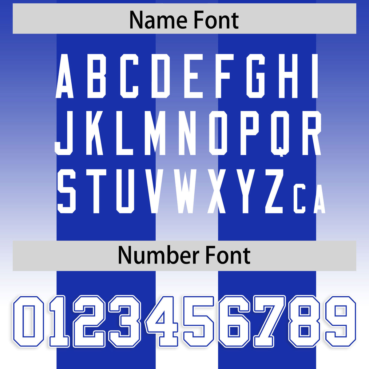 Custom Royal White Vertical Width Stripe Gradient Fashion Personalized Team Football Jersey