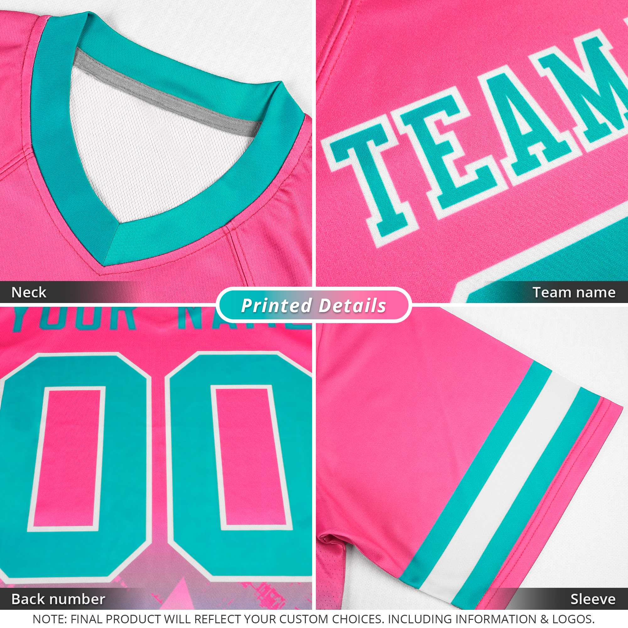 Custom Light Blue Brown Vertical Width Stripe Gradient Fashion Personalized Team Football Jersey