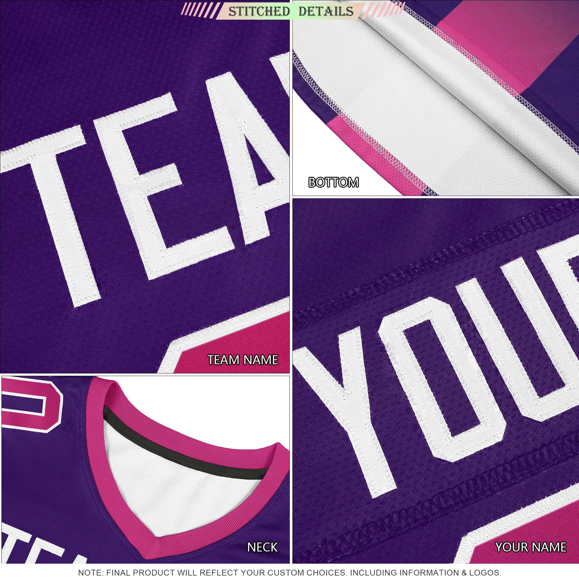 Custom Light Blue Brown Vertical Width Stripe Gradient Fashion Personalized Team Football Jersey
