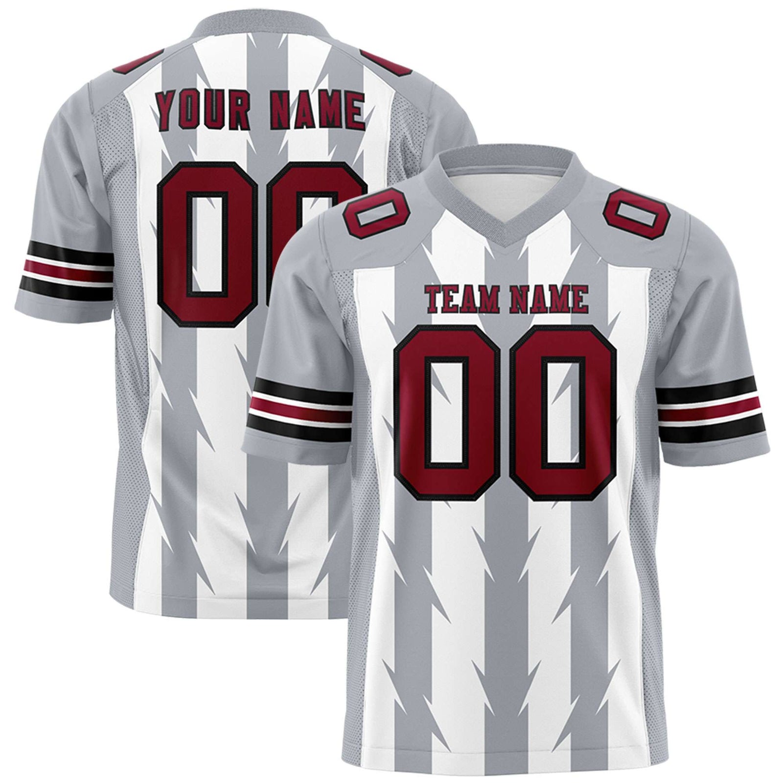 Custom White and Gray Graffiti Pattern Practice Flag Football Jerseys For Youth & Mens| KXKSHOP