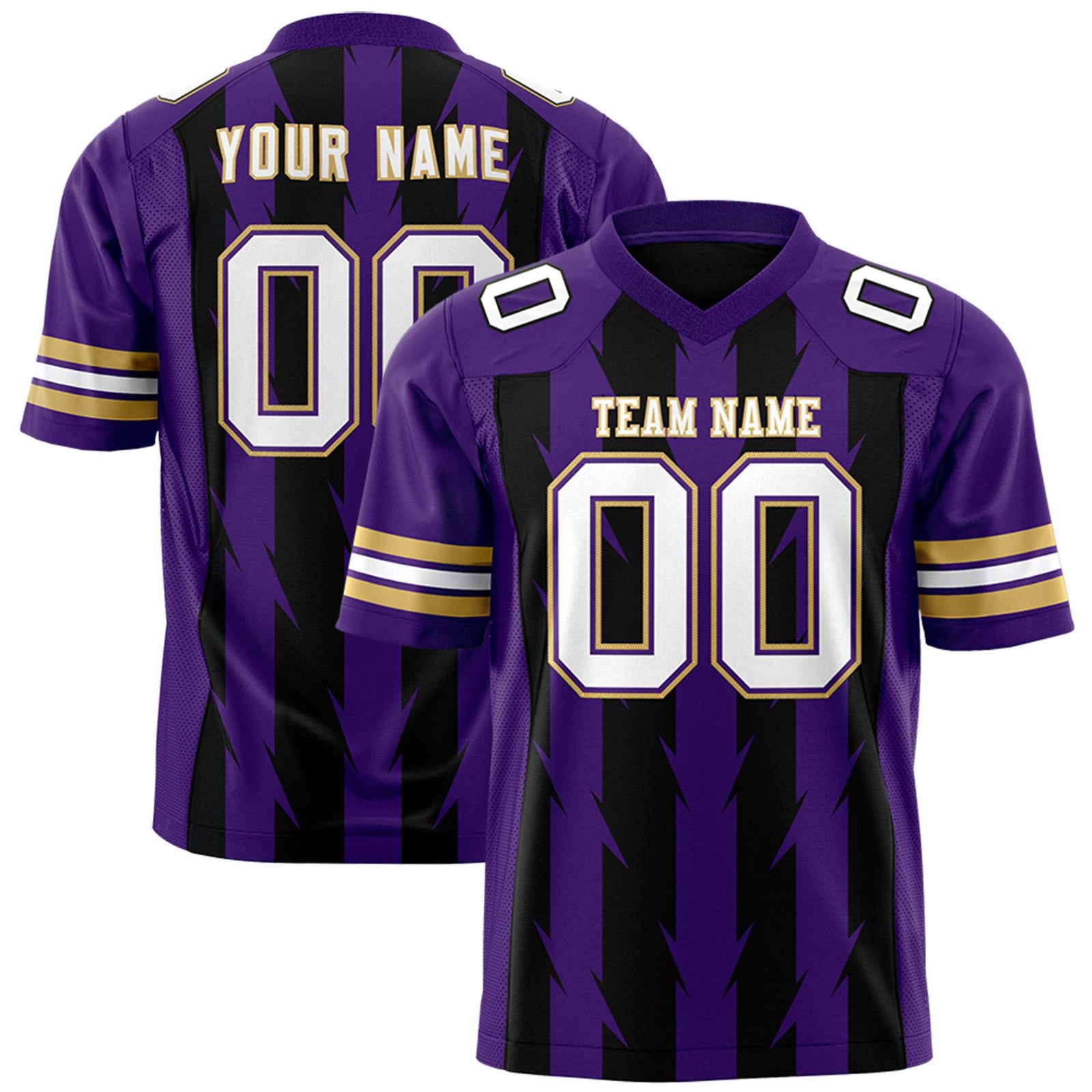 Custom Black and Purple Graffiti Pattern Practice Flag Football Jerseys For Youth & Mens| KXKSHOP