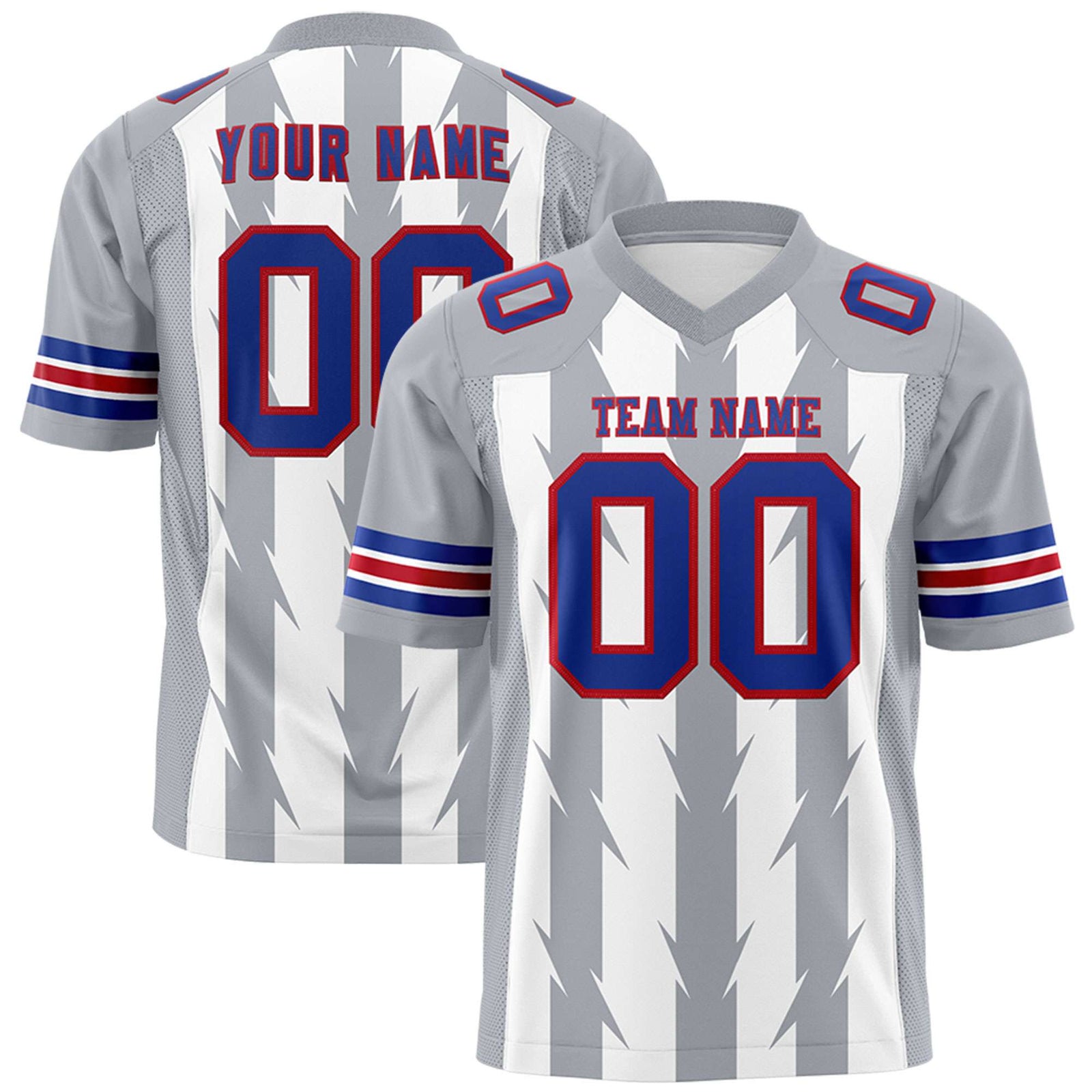 Custom White and Gray Graffiti Pattern Practice Flag Football Jerseys For Youth & Mens| KXKSHOP