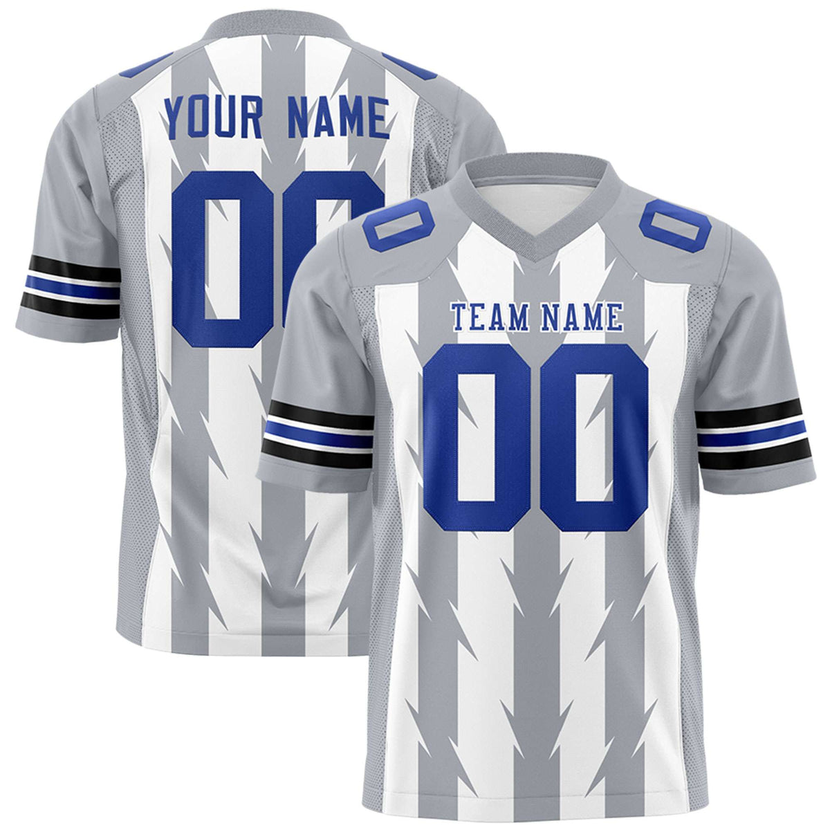 Custom White and Gray Graffiti Pattern Practice Flag Football Jerseys For Youth &amp; Mens| KXKSHOP